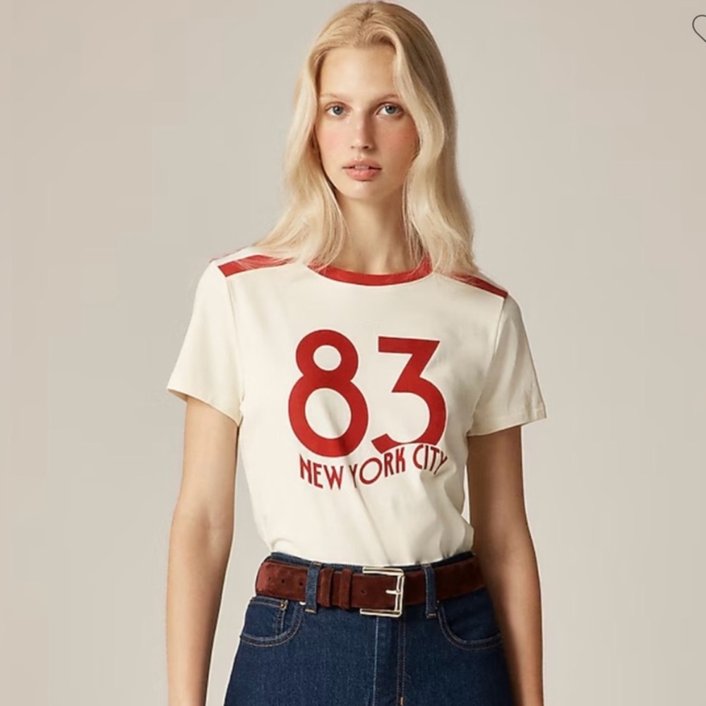 NWT J. Crew Shrunken Fit New York 1983 Graphic Tee sz. M